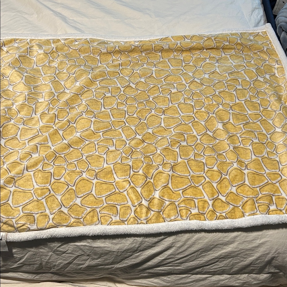 Yellow Giraffe Print Baby Blanket